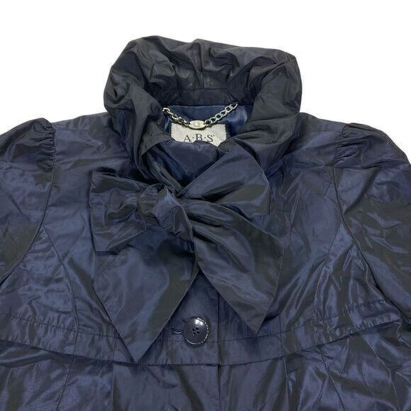 Allen Schwartz ABS Silver Label Puff Jacket Womens Size Medium Blue Elegant Coat - Picture 4 of 16